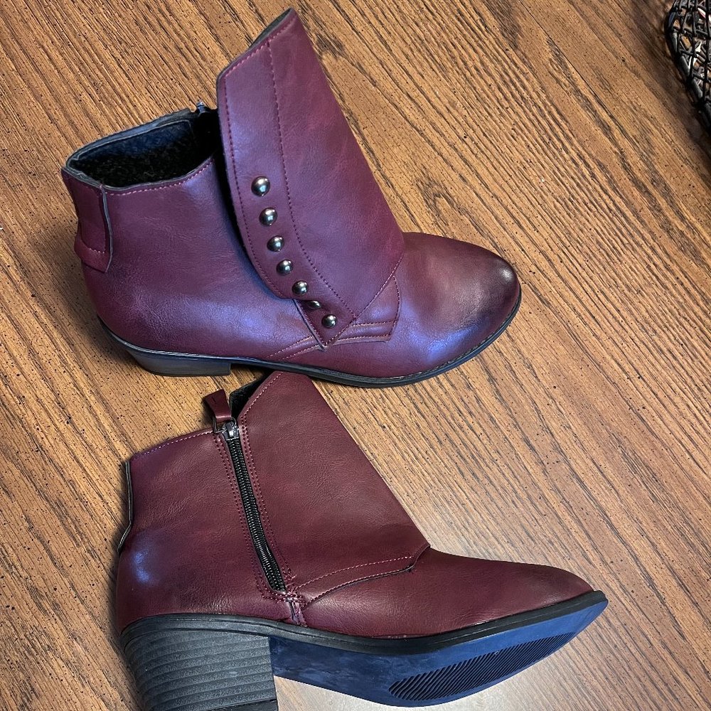 Maroon Ankle Boots